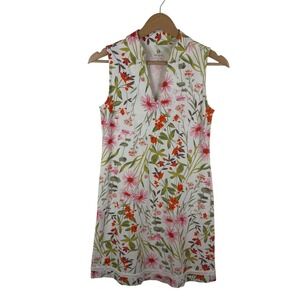 Spartina 449 Floral Sleeveless Shift Dress Size XS Colorful Coastal Preppy Comfy
